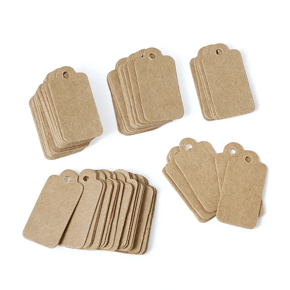 

500pcs Kraft Paper Price Tags Hang Tag Gift Packaging for Jewelry Findings Display Card Wedding Birthday Party 30x15mm BurlyWood