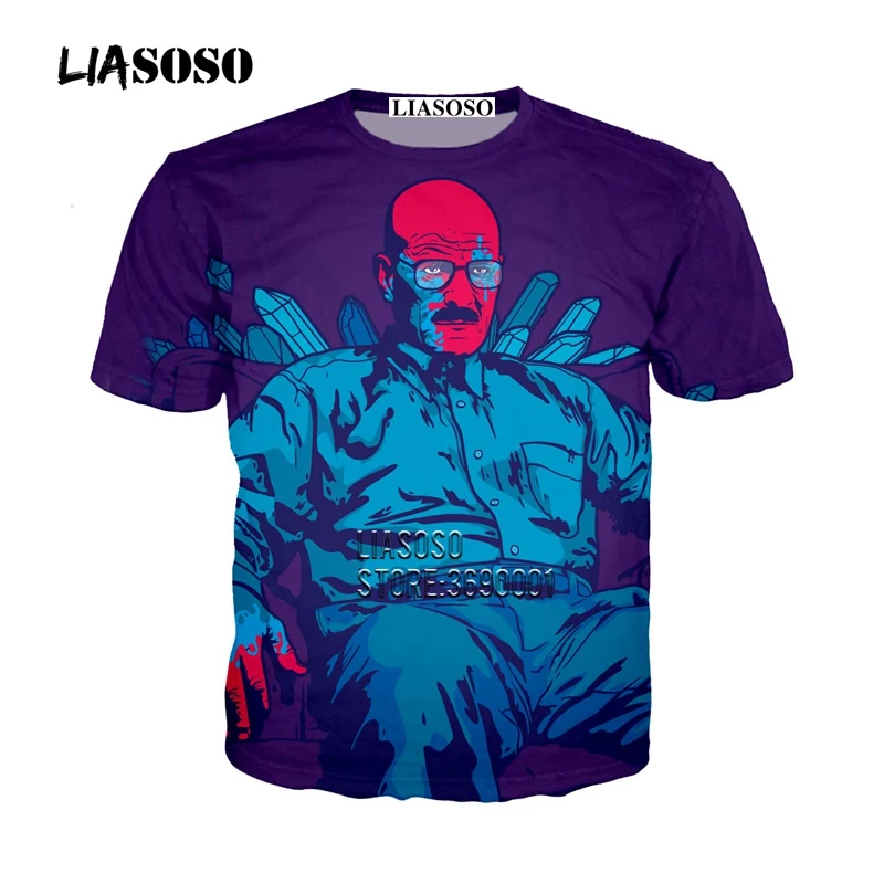 Женская и мужская футболка с 3D принтом LIASOSO короткими рукавами круглым вырезом