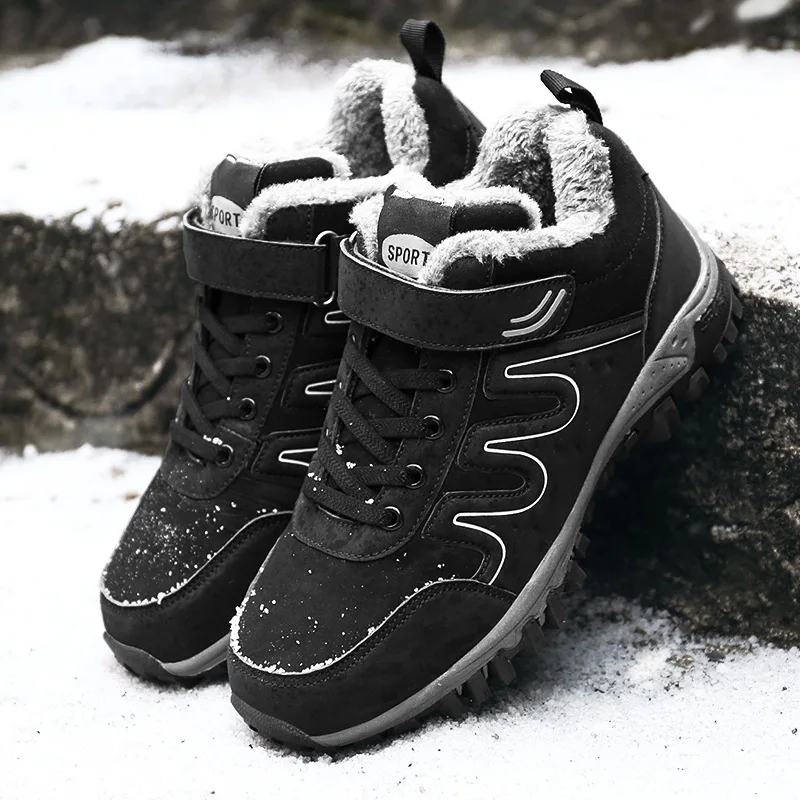 Fujin/зимняя бархатная теплая обувь для пожилых людей Хлопковая с мягкой подошвой