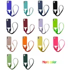 Чехол для iPhone 13, 12, 11 Pro, XS MAX, XR, X, SE, 6, 7, 8Plus, с ремешком-цепочкой, со шнурком, мобильный телефон