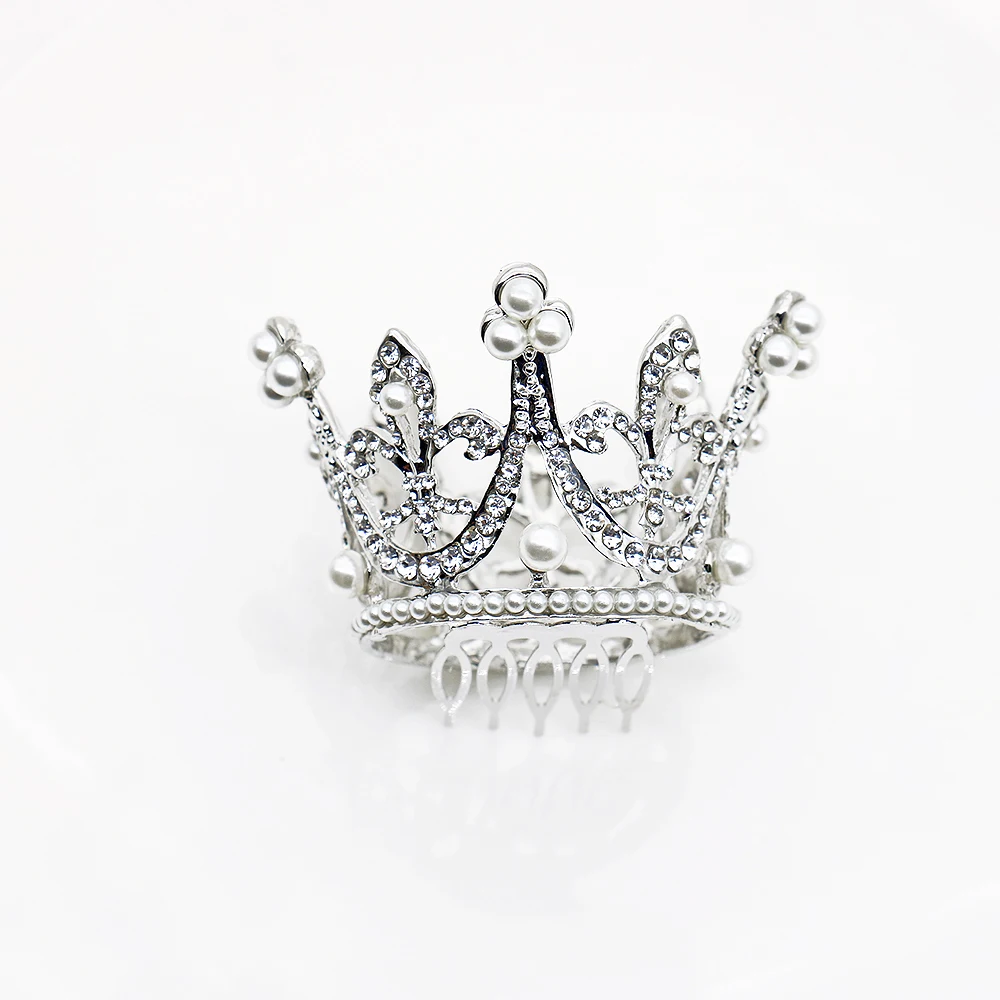 Роскошная жемчужная Хрустальная Серебряная корона для женщин и девушек