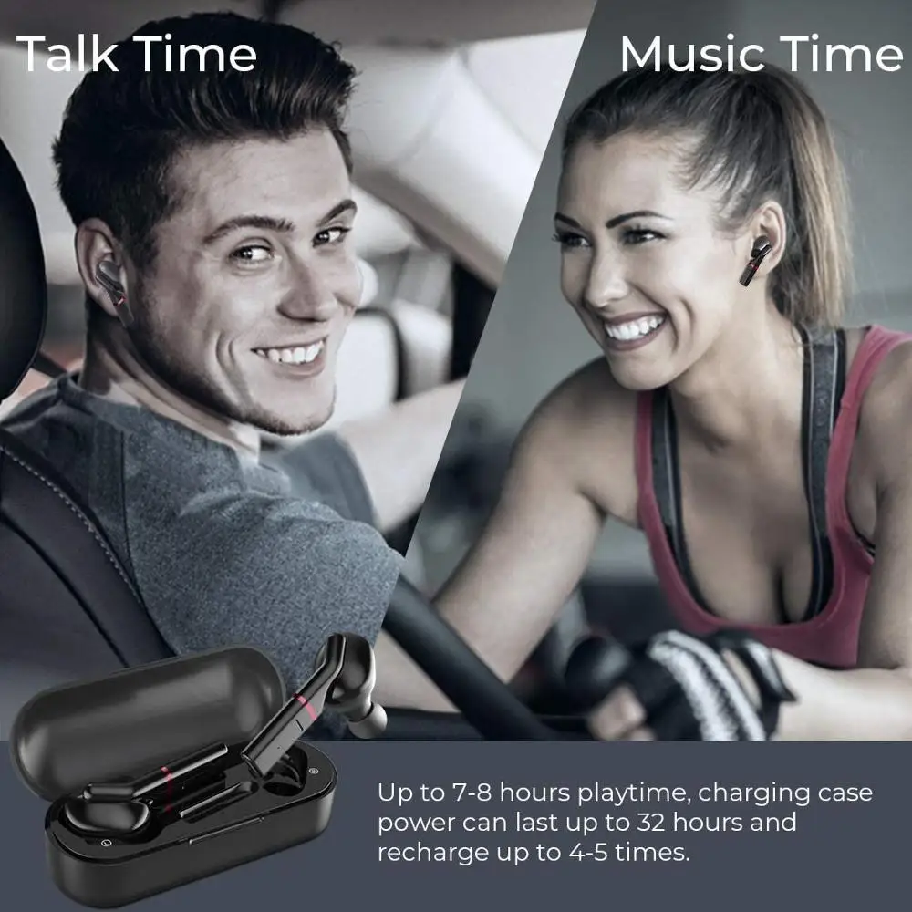 Bluetooth 5 0 беспроводные наушники настоящие беспроводной чехол спортивные со