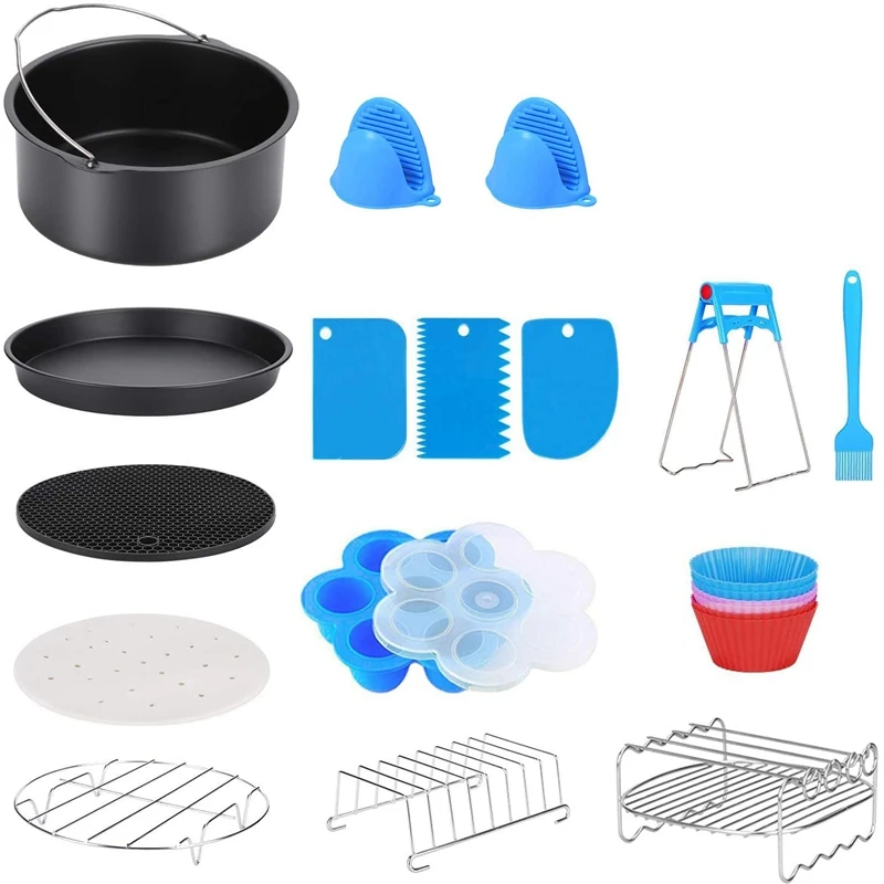 

Air Fryer Accessories 7 Inch Set Basket Grill Suitable For 7In13 Piece Set 3.2Qt-5.8Qt-Up