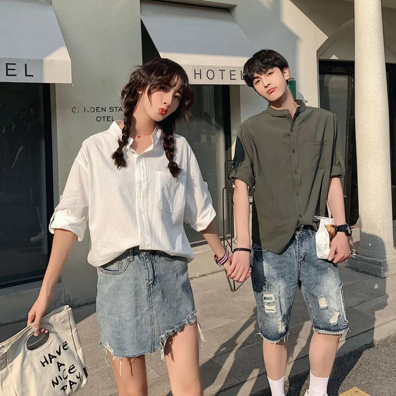 Летняя Новинка 2020 Популярная Корейская однотонная свободная футболка с коротким