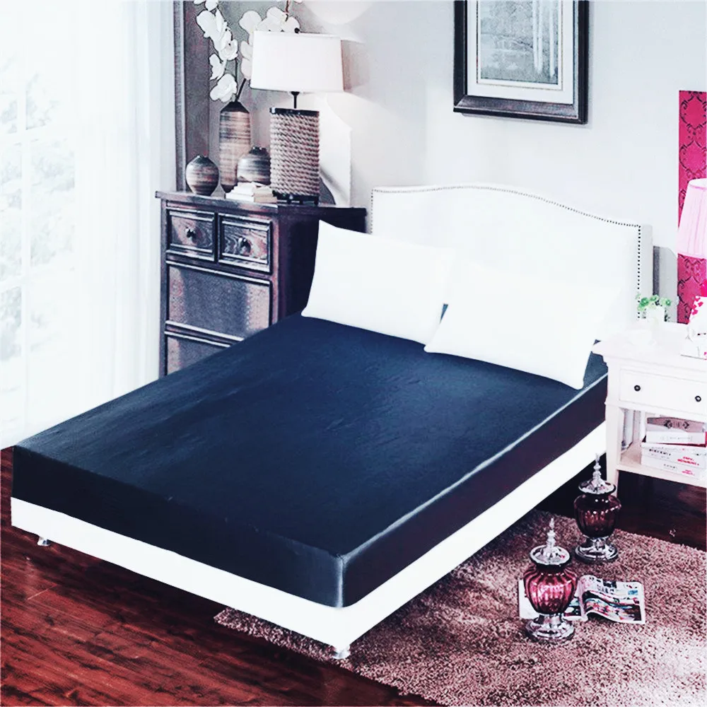 Мягкая атласная шелковая натяжная простыня наволочка наматрасник постельный