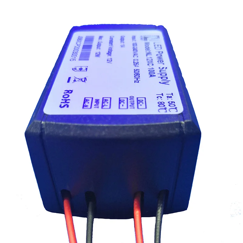 12W Источник питания вентилятора с LED-подсветкой постоянного напряжения 12V 1A с изоляционным переключателем для светильников растений и аквариумных освещений.