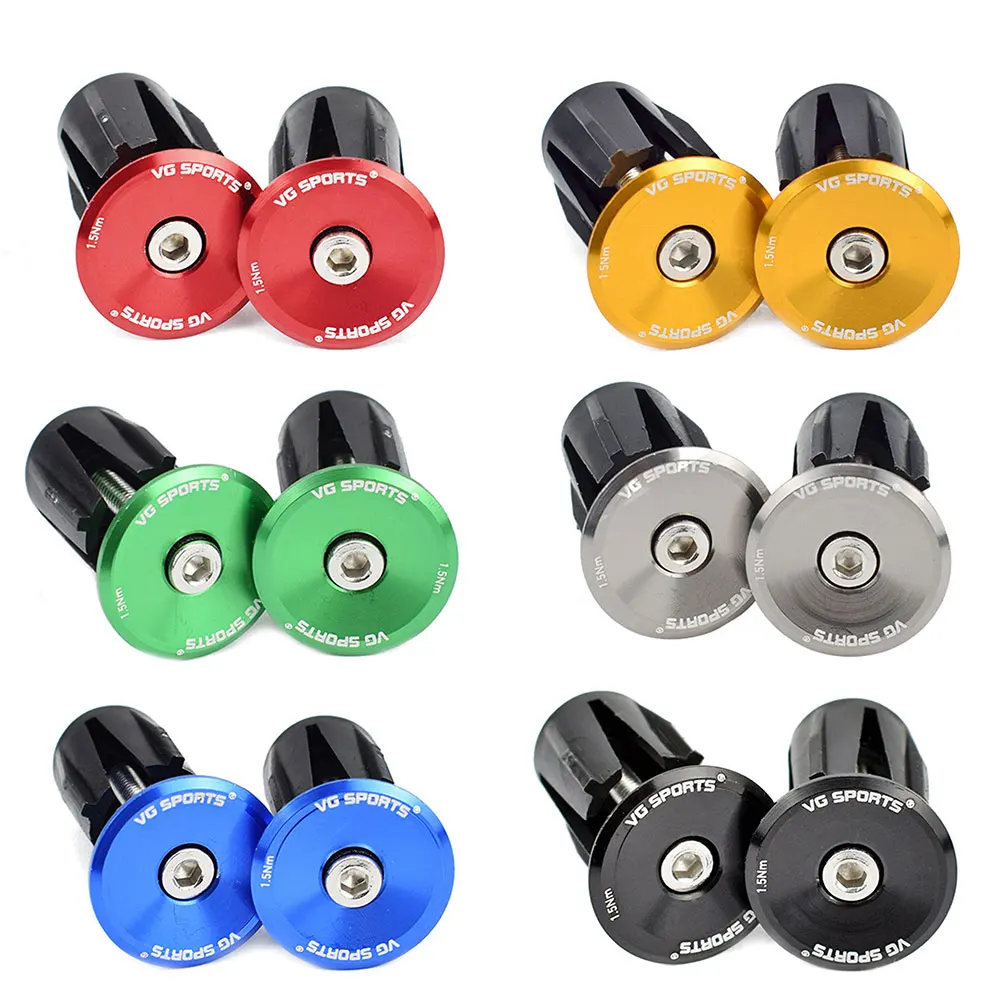 

Bicycle Handlebar SPORTS 2pcs Handlebar End Caps Aluminum Alloy Bicycle Grip Handle Bar End Plugs For MTB Road Bike Red