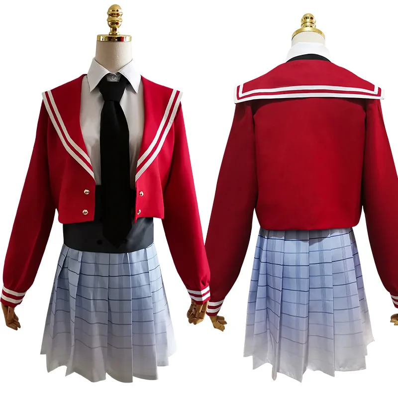 

Anime Zombie Land Saga Cosplay Costumes Group UniformSkirt Outfits Dress Halloween Carnival Suit red Sailor suit with plaidskirt
