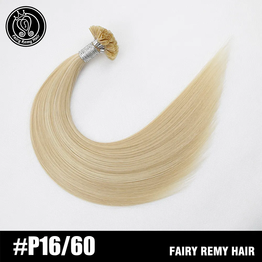 P16-60 Сказочные волосы remy 22 дюйма 1 г/прядь настоящие Реми натуральные u-кончики натуральные волосы для наращивания светлые цветные пряди волос на капсулах 50 г - Цвет: P16-60