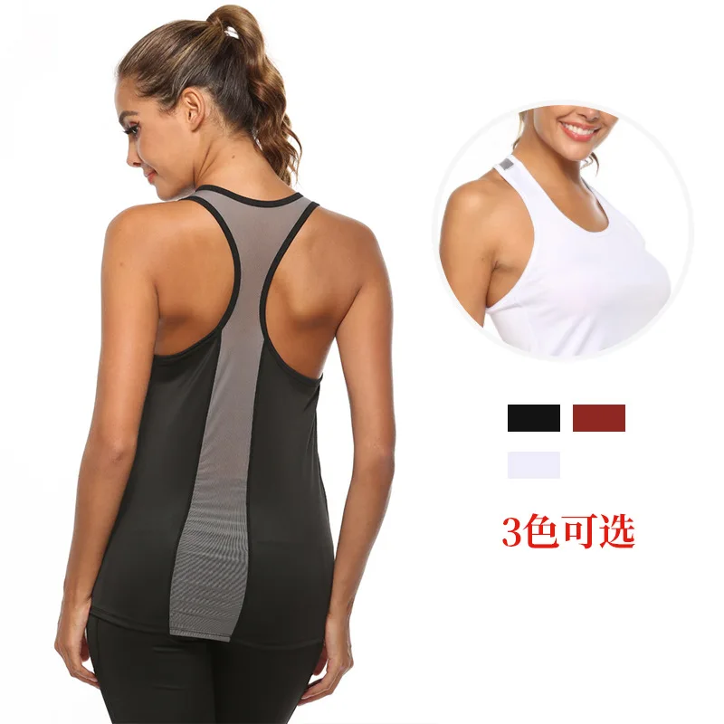 Female Sport Tops Woman T-shirt Crop Top Yoga Gym Fitness Sport Sleeveless Vest Singlet Running Training Clothing for Womem