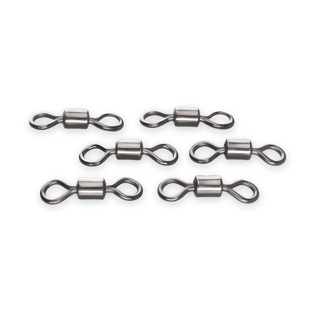 

DNDYUJU 50pcs Size 2#-14# Barrel Bearing Rolling Fishing Connector Spherical Ball Snap Buckle Fishing Tool Swivels Fishing