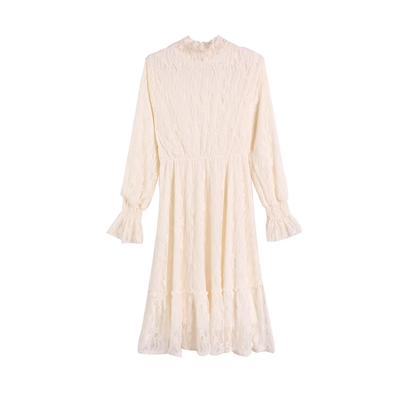 Зимний костюм для беременных с длинным Расклешенным рукавом Кружевное платье