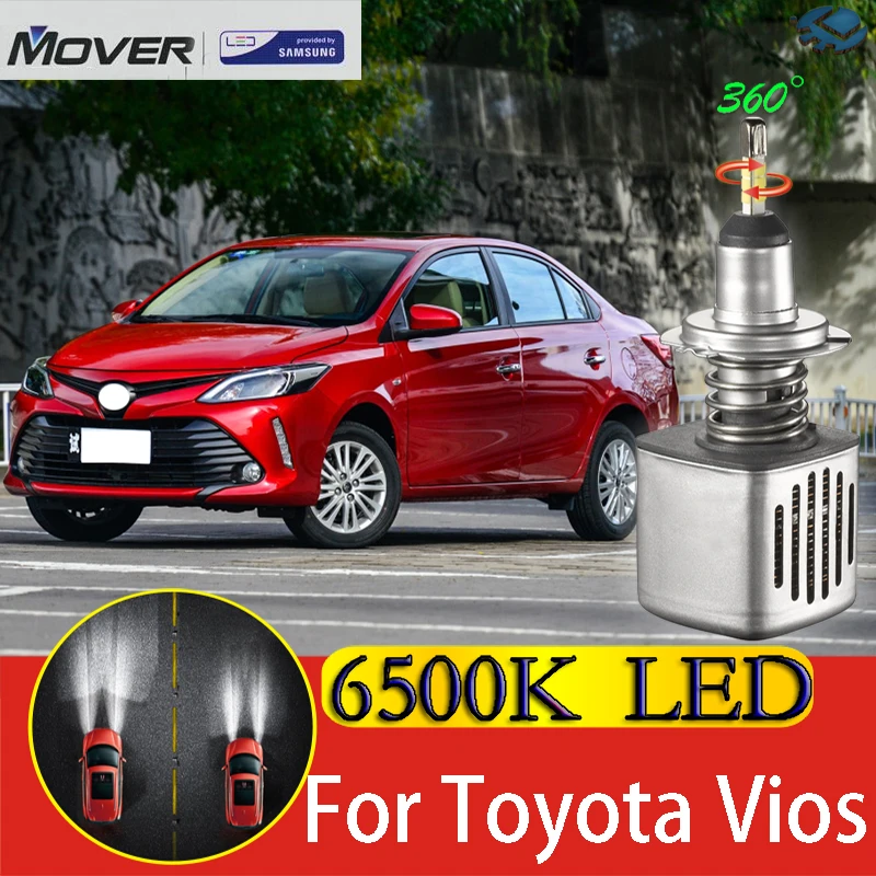 

Лампы для автомобильных фар, светодиодные лампы SAMSUNG для Toyota Vios Belta, 6500K, белый свет, автомобильная фара 2X