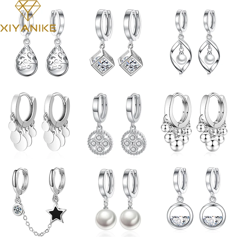 

XIYANIKE Silver Color Pearl Zircon Tassel Earrings For Girls Sweet Romantiuc Jewelry Engagement Party Ear Accessoeres