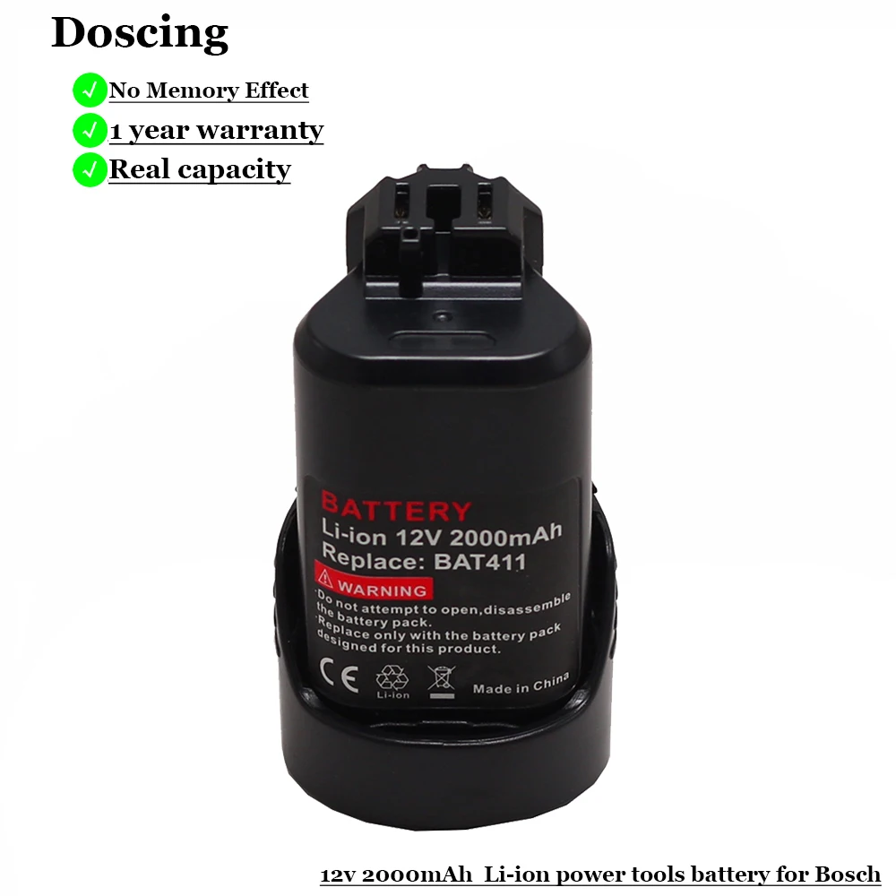 Запасные аккумуляторы Doscing для Bosch BAT411 12 в 2 0 Ач литий-ионная батарея BAT411A BAT412 BAT412A