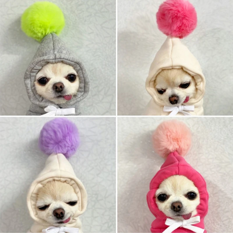 

Cute Cartoon Dog Hoodies Autumn Winter Pet Clothes for Small Medium Dogs Cat Costume Soft Soft Wool Ball French Bulldog Clothing