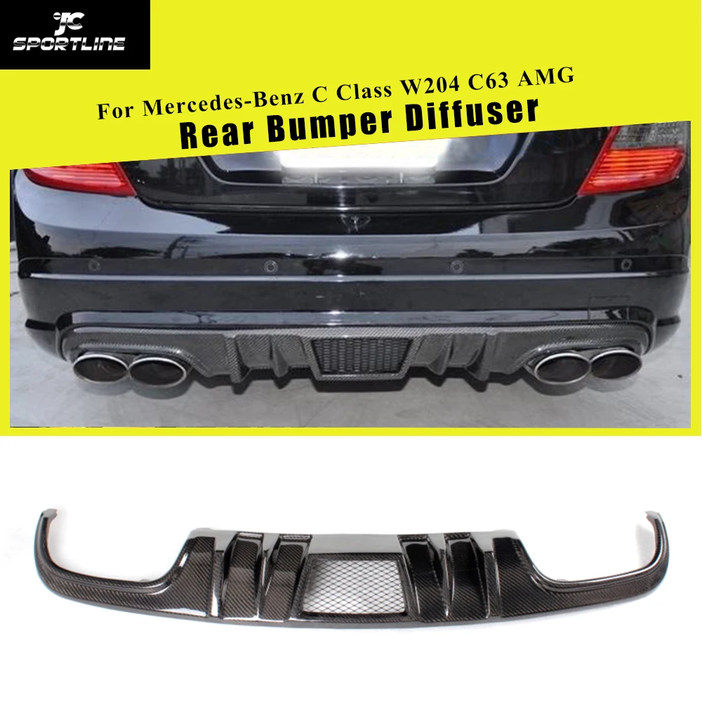 Углеродное волокно/FRP диффузор губа на задний бампер спойлер для Mercedes Benz C Class W204 C63