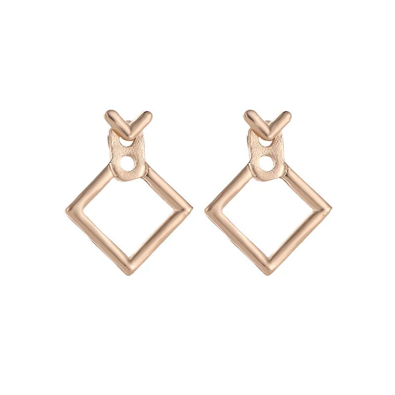 

Hollow Triangle/Rhombus Square Back Hanging Earrings High Quality Earrings Studs Women Lady Trendy Geometric Jewelry Zhou Art