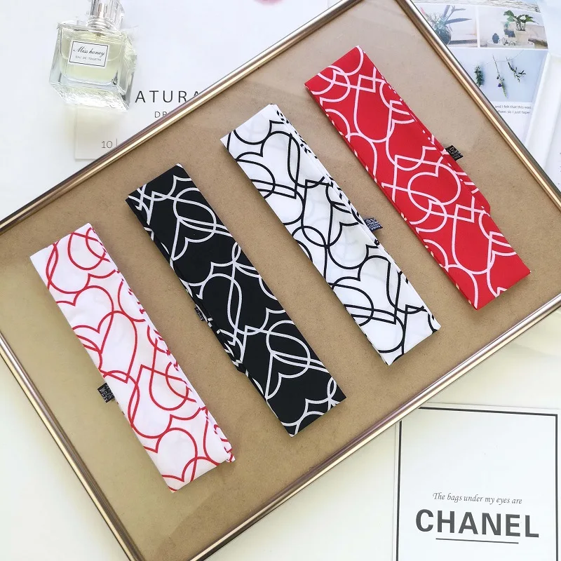 Женский шелковый шарф-вишня узкий шарф с геометрическим принтом и маленькими