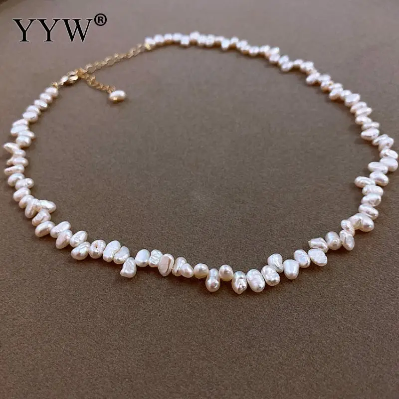 

Baroque Millet Grain Size Freshwater Pearl Necklace Bracelet Women Temperament Fashion Irregular Pearl Clavicle Chain Female 3mm