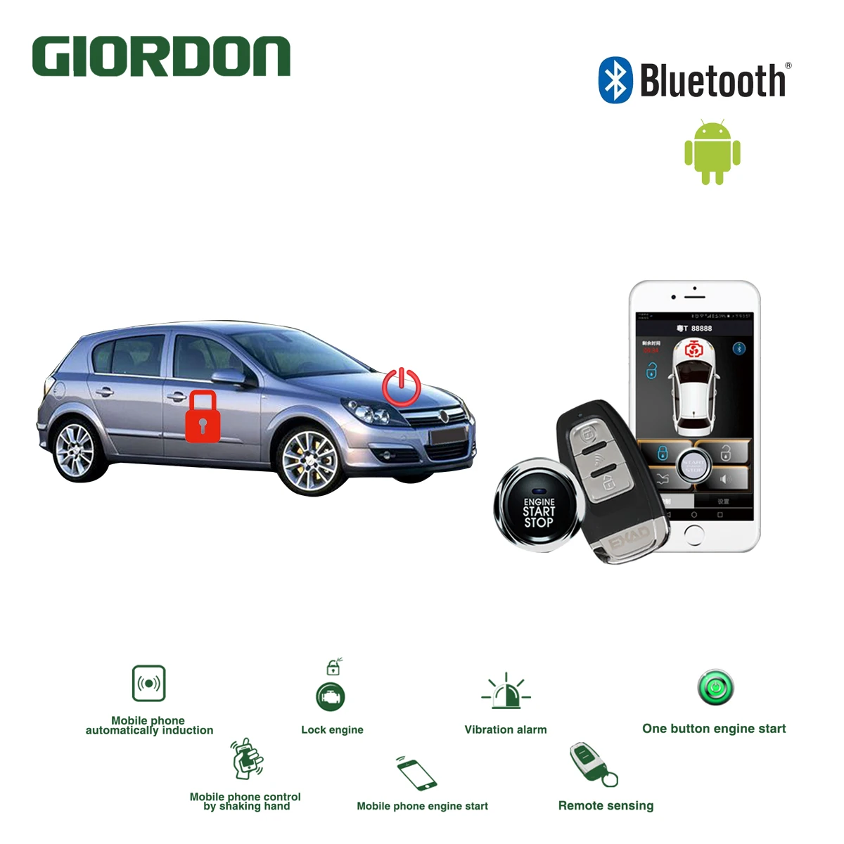 Универсальный БЕСКЛЮЧЕВОЙ вход PKE комфортная Система Android APP телефон