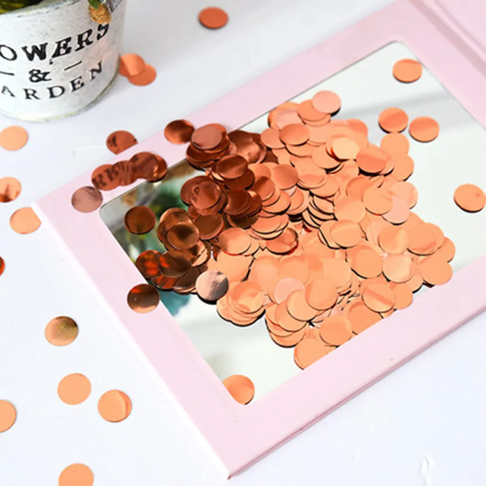 1 см 10 г/пакет смешанные цвета металлик розовое золото Мини Круглые Конфетти