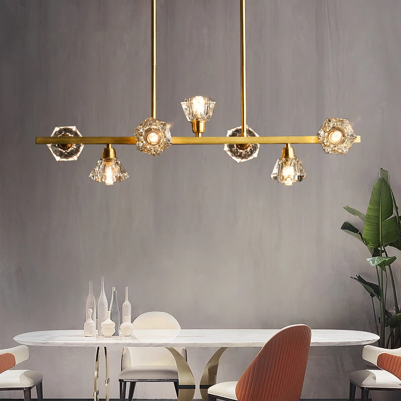 Прозрачный хрустальный светодиодный подвесной труба лампа установлен бар