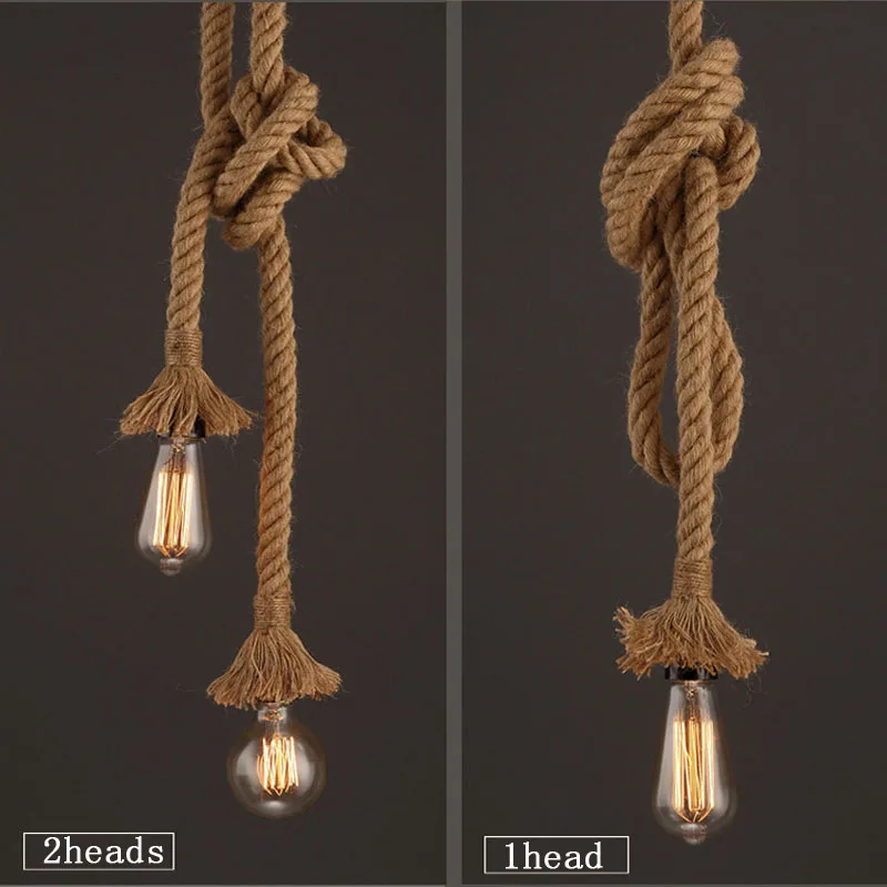 Подвесной светильник подвесной винтажная промышленная пеньковая веревка ретро