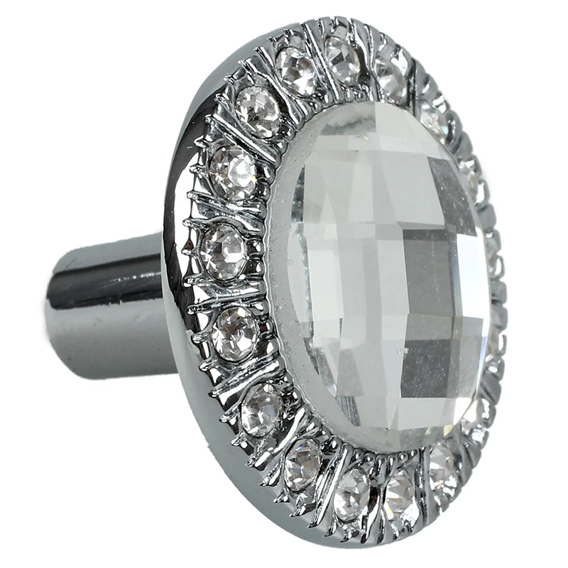 1 шт. Кристальное стекло Прозрачная Круглая Ручка Потяните сверкающая ручка из