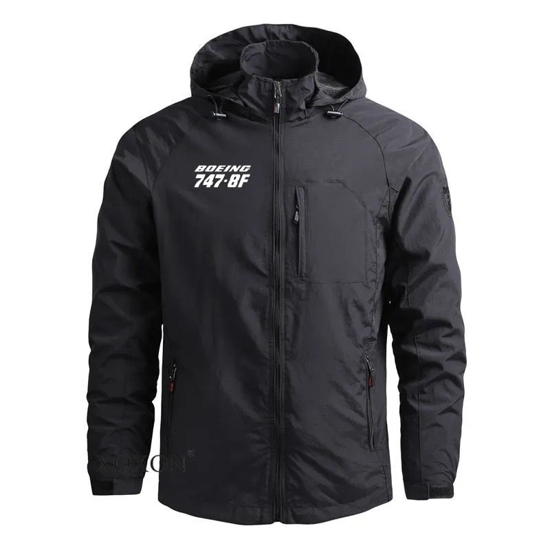 

Новинка весна-осень 2022, повседневная мужская куртка-пилот Боинг 747-8F, уличная Военная походная Водонепроницаемая ветровка с капюшоном, мужс...