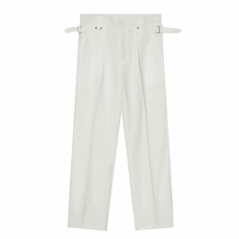 

IEFB Men's Clothing Summer New Suit Pants Korean Trend Slim Personality Business Trousers Side Elastic Waist Pants 2021 9Y8198