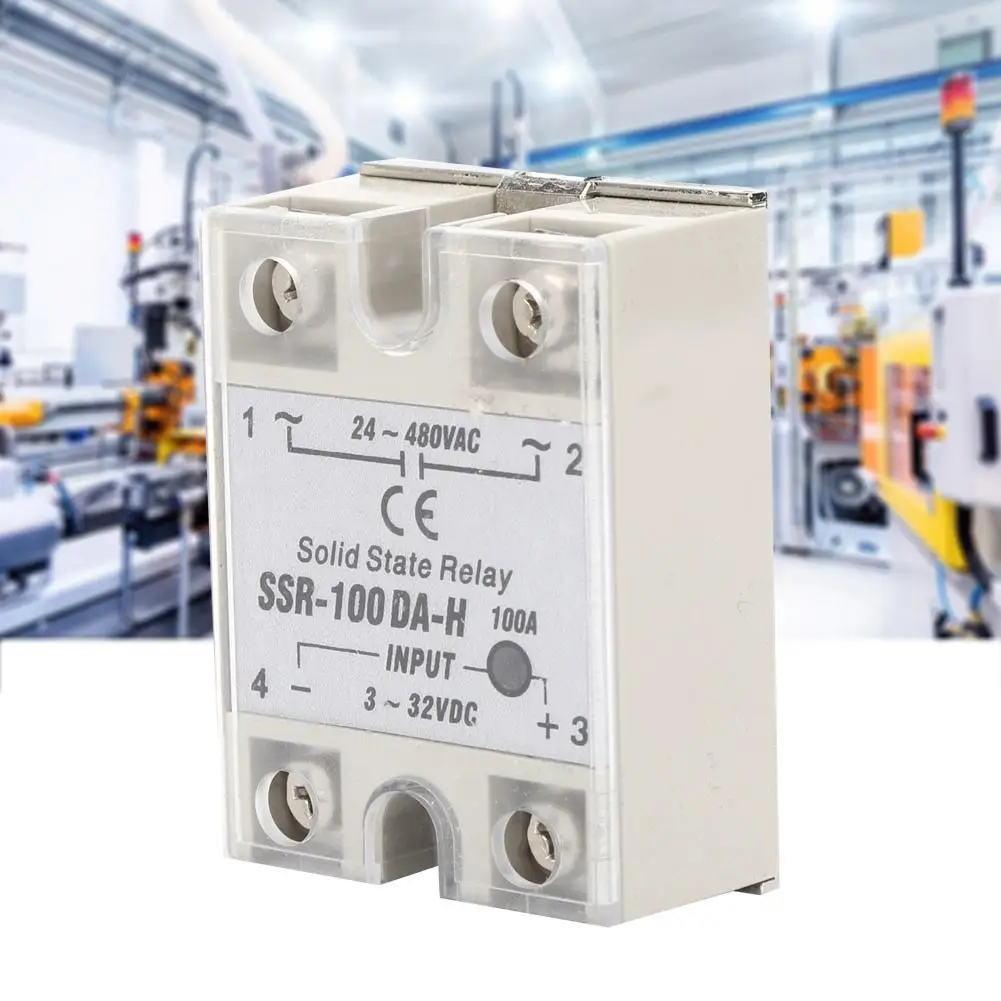 Solid State Relay DC-AC SSR with Non-Contact Switch High Quality 100A DA-H Heat Sink Base Plate Bolted Input 3-32V Thyristor |