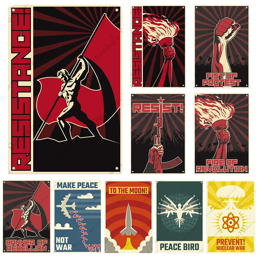 

Металлическая Жестяная Вывеска «Советская революция», космическая пропаганда, винтажный постер, металлическая табличка в стиле ретро