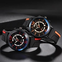 2021 new round cut glass inner wide ring silicone mens watch casual fashion trend mens quartz watch hot style mens watch