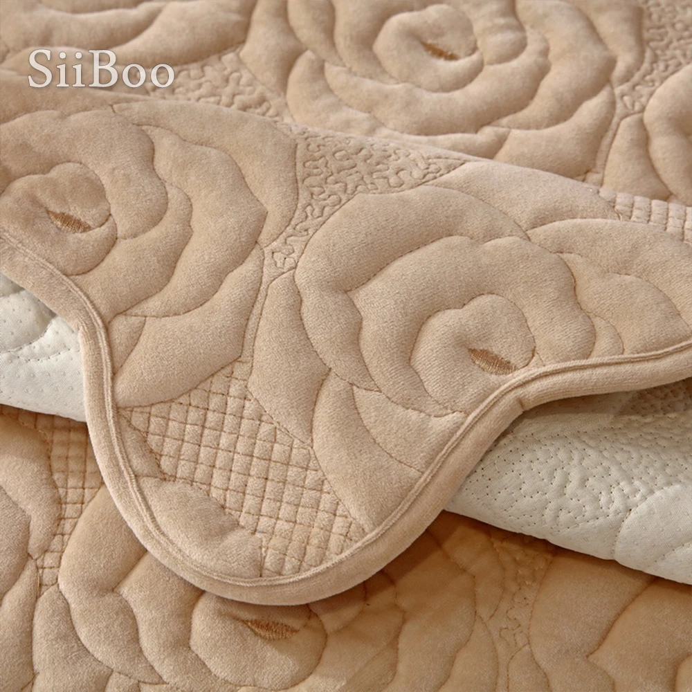 Мягкий стеганый чехол для дивана в американском и розовом стиле зимний серый