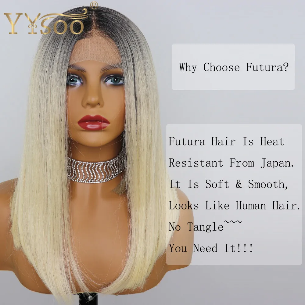 YYsoo13x6 двухцветные Ombre Futura синтетические кружевные передние парики натуральный