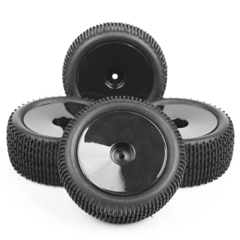 

1/10 Scale Tires and Wheel Model Rims with 12mm Hex 4 Pcs/Set Fit 1:10 HSP HPI RC Off-Road Buggy Car Model