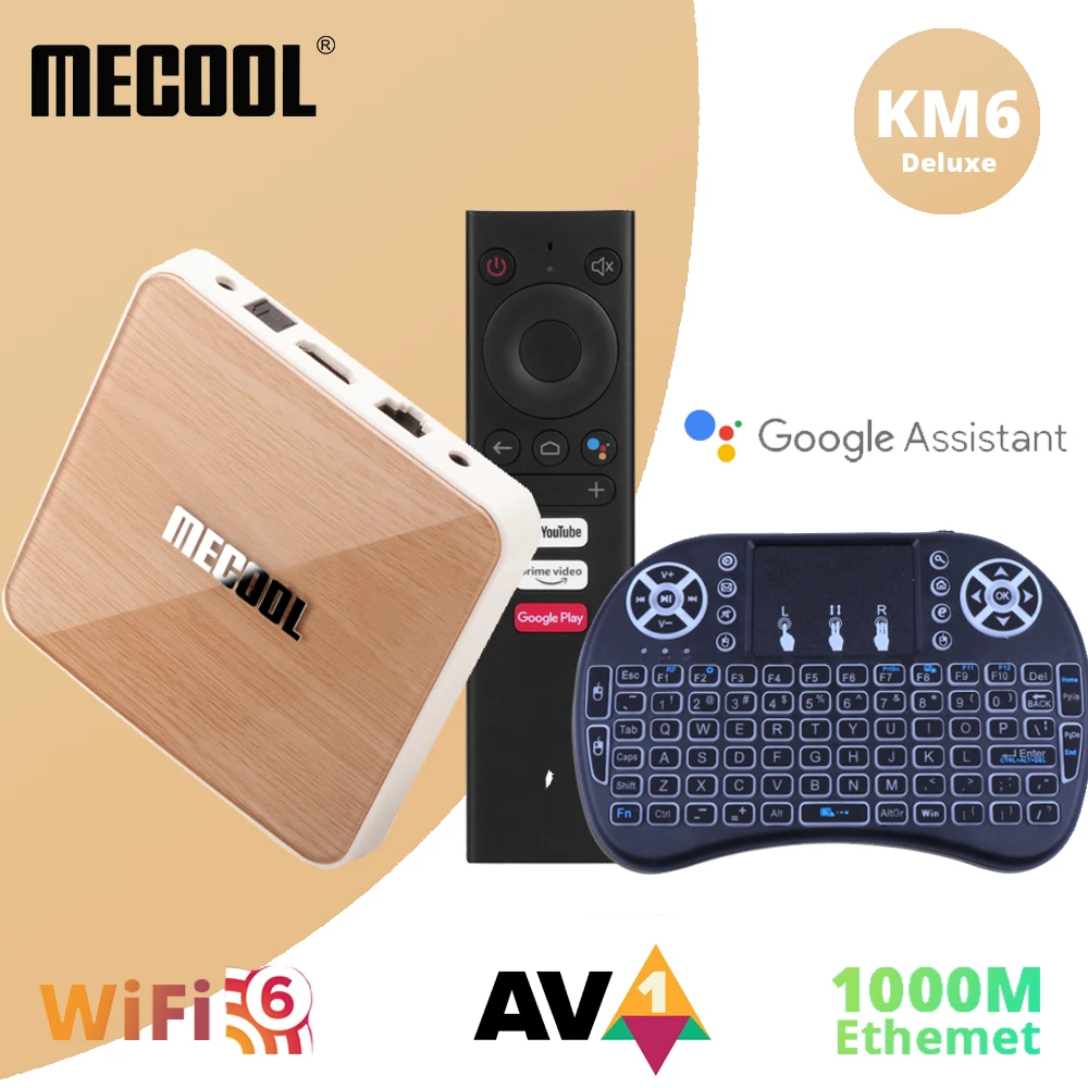 

Mecool TVbox KM6 Deluxe Edition с ATV Amlogic S905X4 Android 10 WiFi6 2,4G/Φ 1000M Ethernet-порт 4G 64GB