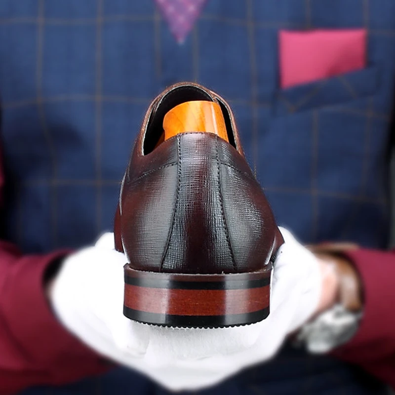 Классические мужские свадебные туфли оксфорды ручной работы из натуральной кожи