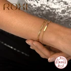 Женский минималистичный браслет ROXI INS, регулируемые браслеты из стерлингового серебра 925 пробы с бусинами, браслеты-пульсары