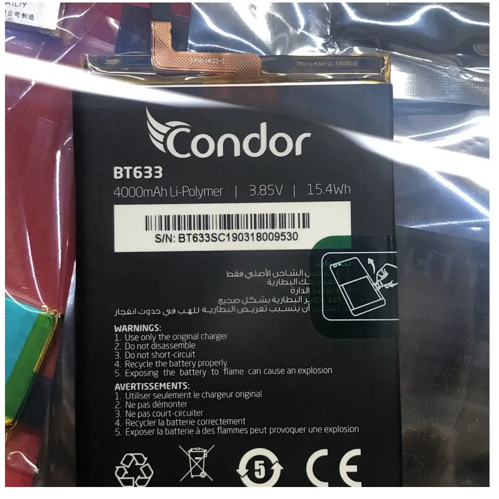 

2020 3,85 v 4000mah BT633 Аккумулятор для смартфонов CONDOR