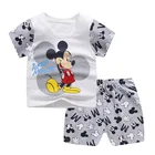Комплект детской летней одежды, футболка из хлопка и шорты, комплект из 2 предметов для маленьких мальчиков и девочек, 9 months to 4 years Old