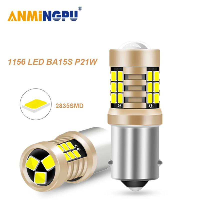 ANMINGPU 2 шт. сигнальная лампа BA15S P21W 1156 Led R5W 2835SMD BAY15D 1157 P21/5W фсветильник заднего хода s