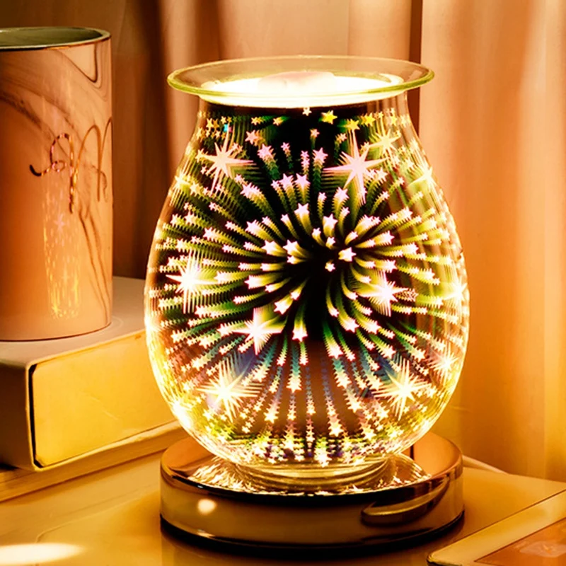 

EU Plug 3D Aroma Lamp, Electric Wax Melt Burners-3D Star Aroma Lamp, Wax Melts, Oil Burner & Oil Diffuser-Touch Control