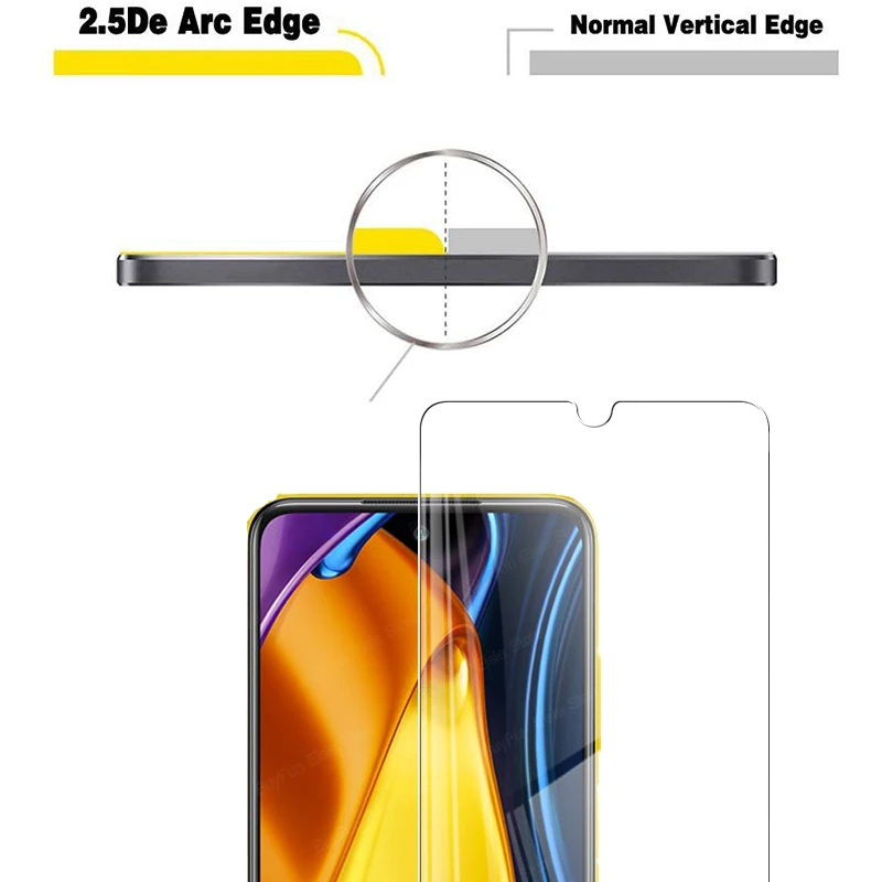 6 in 1 tempered glass for xiaomi poco m3 pro 5g full cover screen protector lens film for mi poco f3 x3 nfc safety glass free global shipping