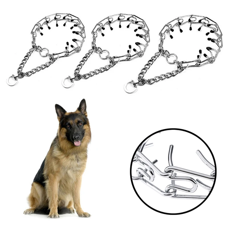 1pc Pet Dog Chain Training Collar Prong Choker Collars Iron Metal Choke Neck Leash Walking Tool Supplies | Дом и сад