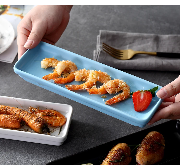 1 шт. керамическая фарфоровая тарелка в скандинавском стиле прямоугольная