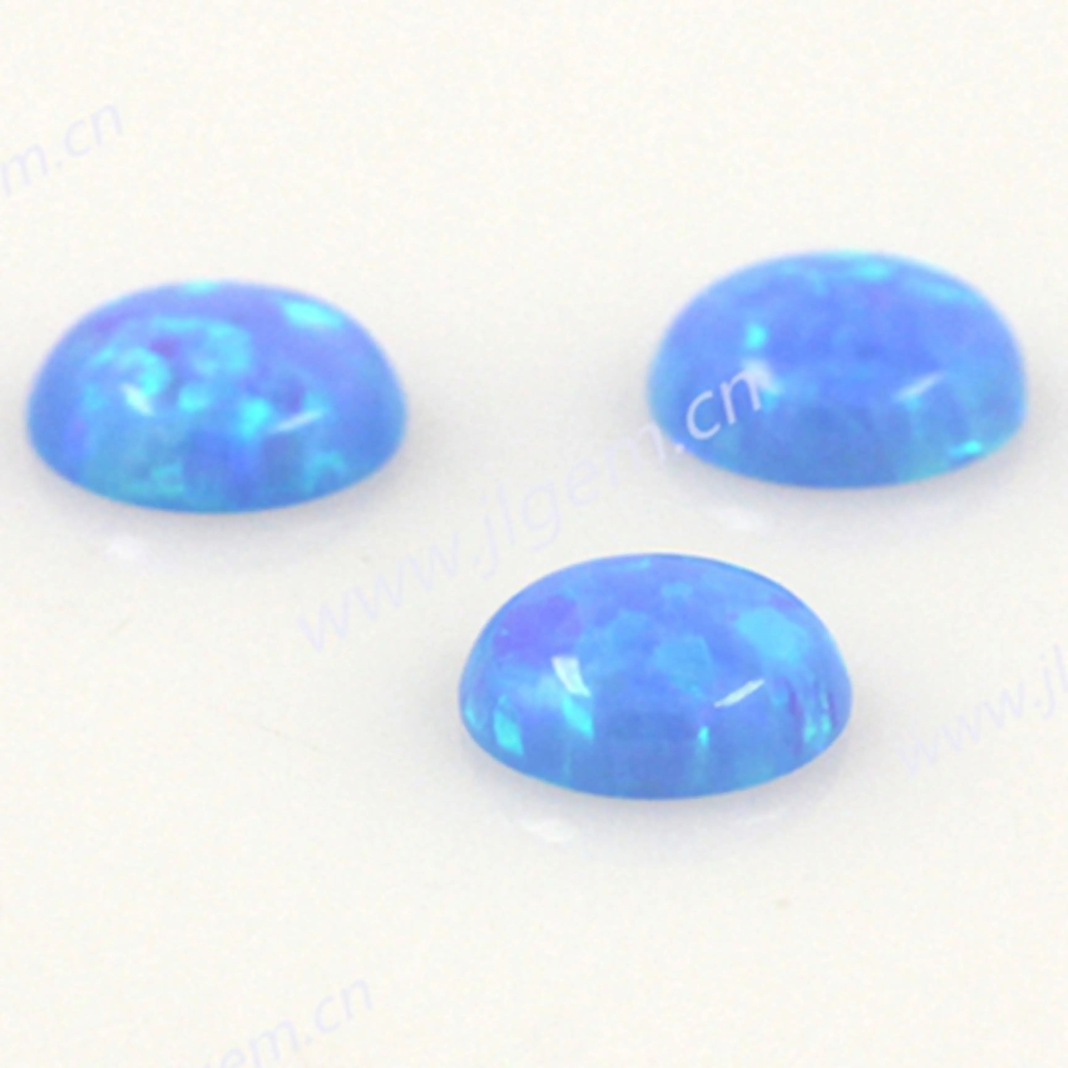 

50pc/lot) OP06 light Blue 6mm Synthetic Round Cabochon Semicircle Opal