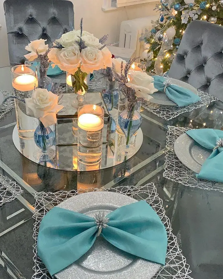 Круглые/квадратные акриловые зеркала диаметром 30 см для свадебного стола или