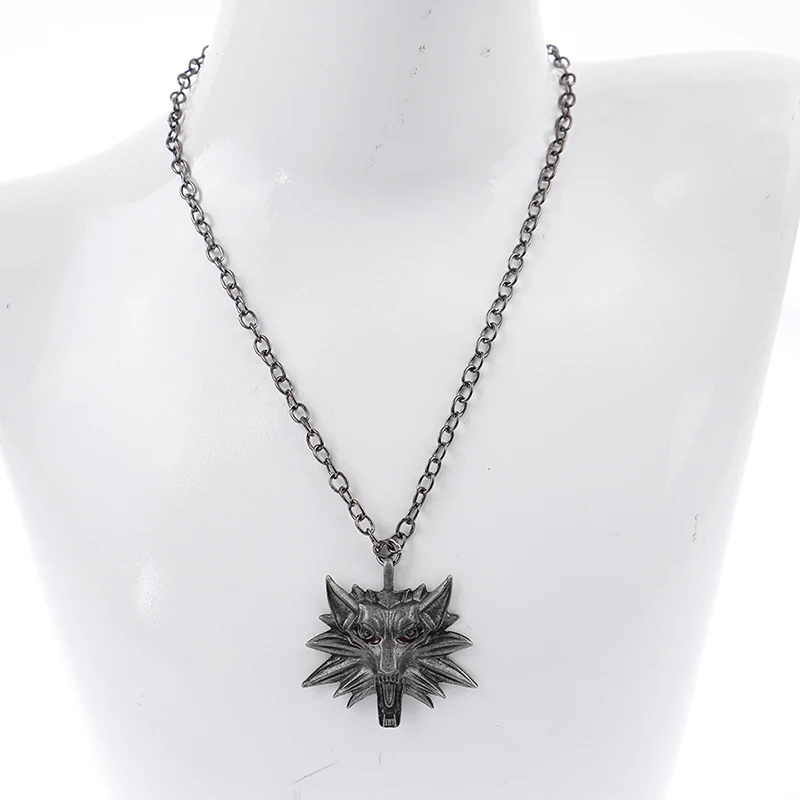 

Wizard Wild Hunt Game Pendant Necklace Animal Metal Link Wolf Head Necklace Jewelry Accessories